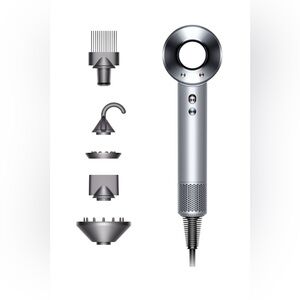 Dyson Silver/White Hair Dryer with Styling Attachments